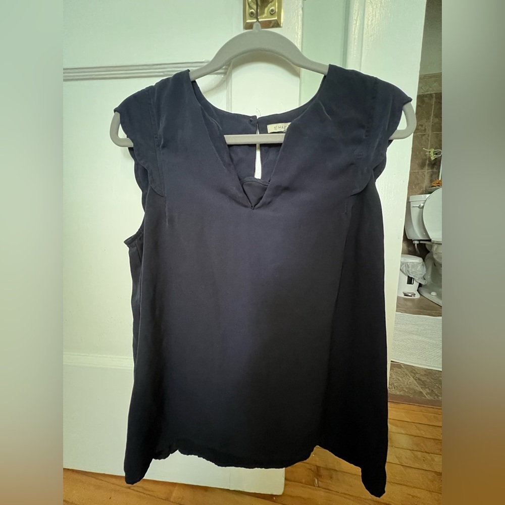 Scalloped navy work top by 41 Hawthorn.